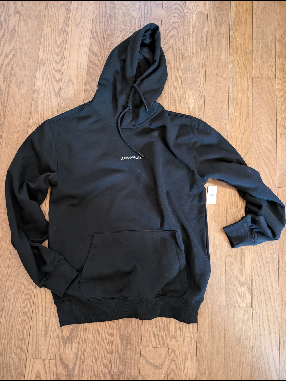 Aeropostale Black Pullover Hoodie with Subtle Logo
